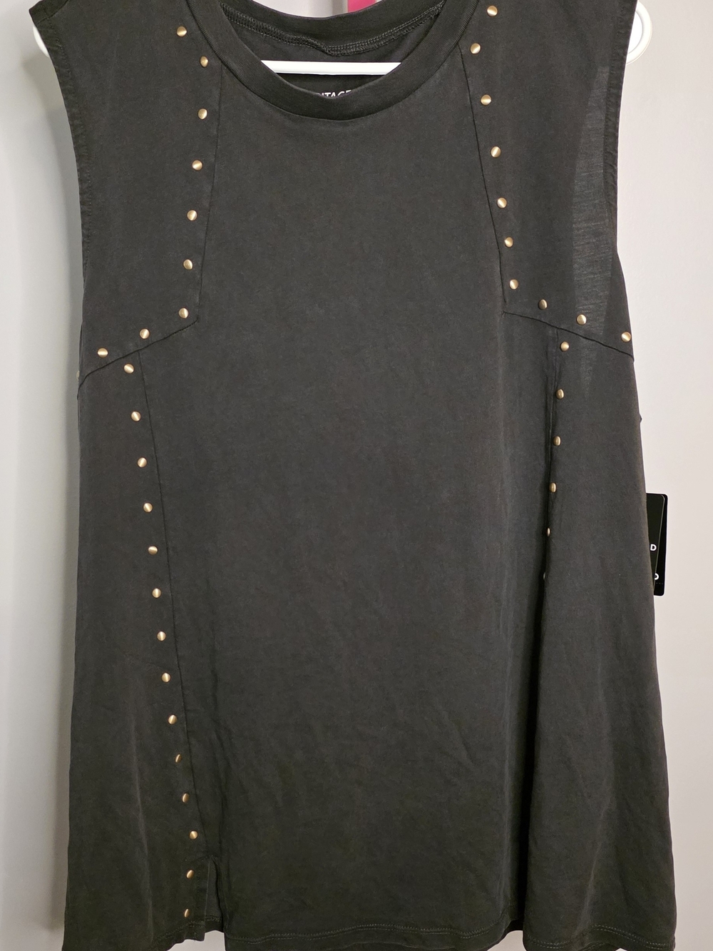 Heritage By torrid Black Sleeveless Tank with Gold Stud Trim Sz 1